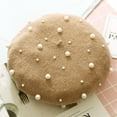 thumbnail image 7 of CoCoMangos Women Beret Pearl Elegant Sweet Artist French Style Beret Beanie Cap, 7 of 7