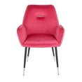 thumbnail image 6 of Lumisource Wendy Glam Chair in Black Metal and Silver Velvet with Chrome Accents - Set of 2, 6 of 11