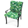 thumbnail image 3 of Jordan Manufacturing 43" x 20" Clarmont Seagrass Green Leaves Rectangular Outdoor Chair Cushion with Ties and Hanger Loop, 3 of 12