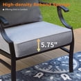 thumbnail image 4 of Sophia&William 7 Seat Metal Patio Furniture Set Outdoor Conversation Set with Coffee Table & Ottomans & Swivel Chairs & 5.75" Extra Thick Cushion for Deck, Lawn, Backyard, Gray, 4 of 11