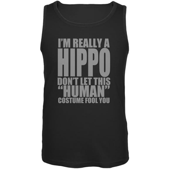Halloween Human Hippo Costume Mens Tank Top Black SM