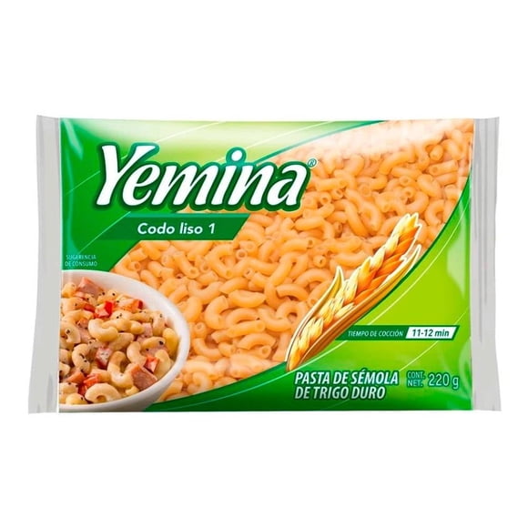 Sopa de codo liso Yemina No.1, 220 g