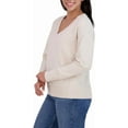 thumbnail image 3 of Lucky Brand Women's V-Neck Sweater, Natural Multi (Cream), Large, 3 of 3