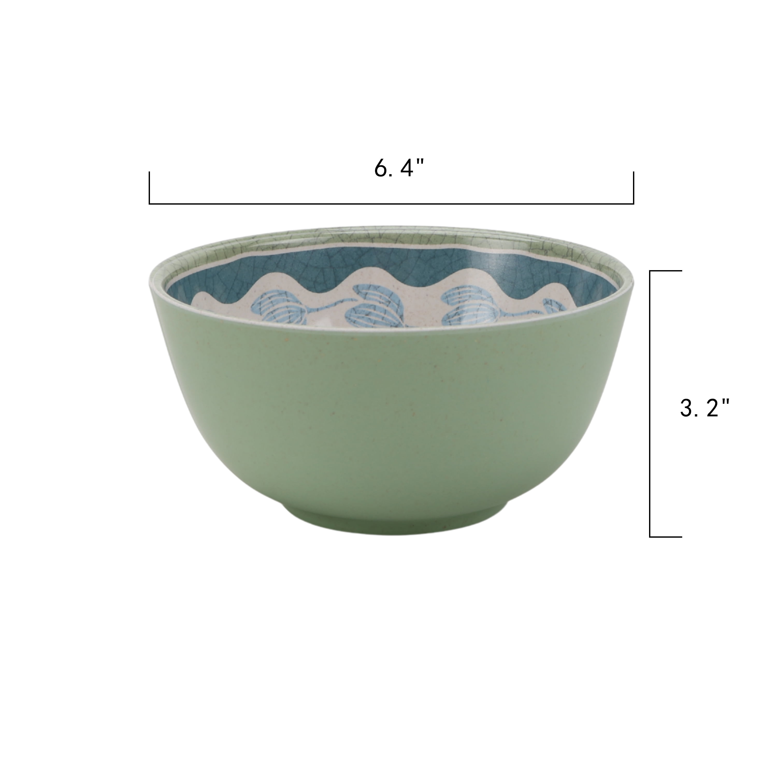 Better Homes & Gardens 12 Piece Bamboo Melamine Green Floral Dinnerware Set