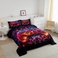thumbnail image 3 of Erosebridal Neon Red Gamepad Bedding Twin Comforter Set, Geometric Circuit Board Down Comforter, Reversible 2-Piece, 3 of 8