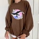 thumbnail image 4 of Sudadera extragrande de lana de manga larga con cuello redondo y estampado de océano salvaje para mujer Fridja fhghd280, 4 of 9