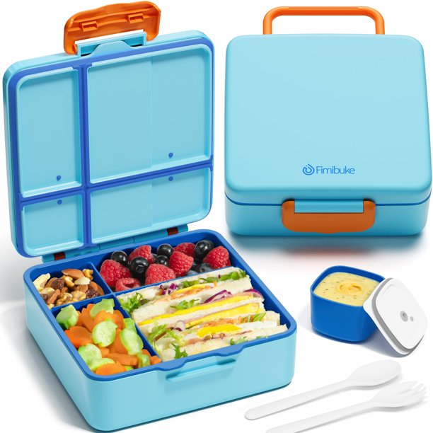 Lonchera Fimibuke Bento para niños, 41 oz, 4 compartimentos y 3 años