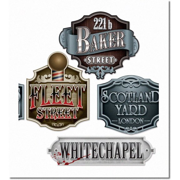 Mystery Manor Wall Art - Sherlock Holmes Inspired Decorative Sign Cutouts