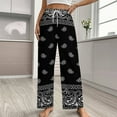 thumbnail image 2 of Bandana Pattern Pajama Pants Comfortable Elastic Waist Pajamas Fashion Sleepwear Bottoms Plus Size Homewear, 2 of 6