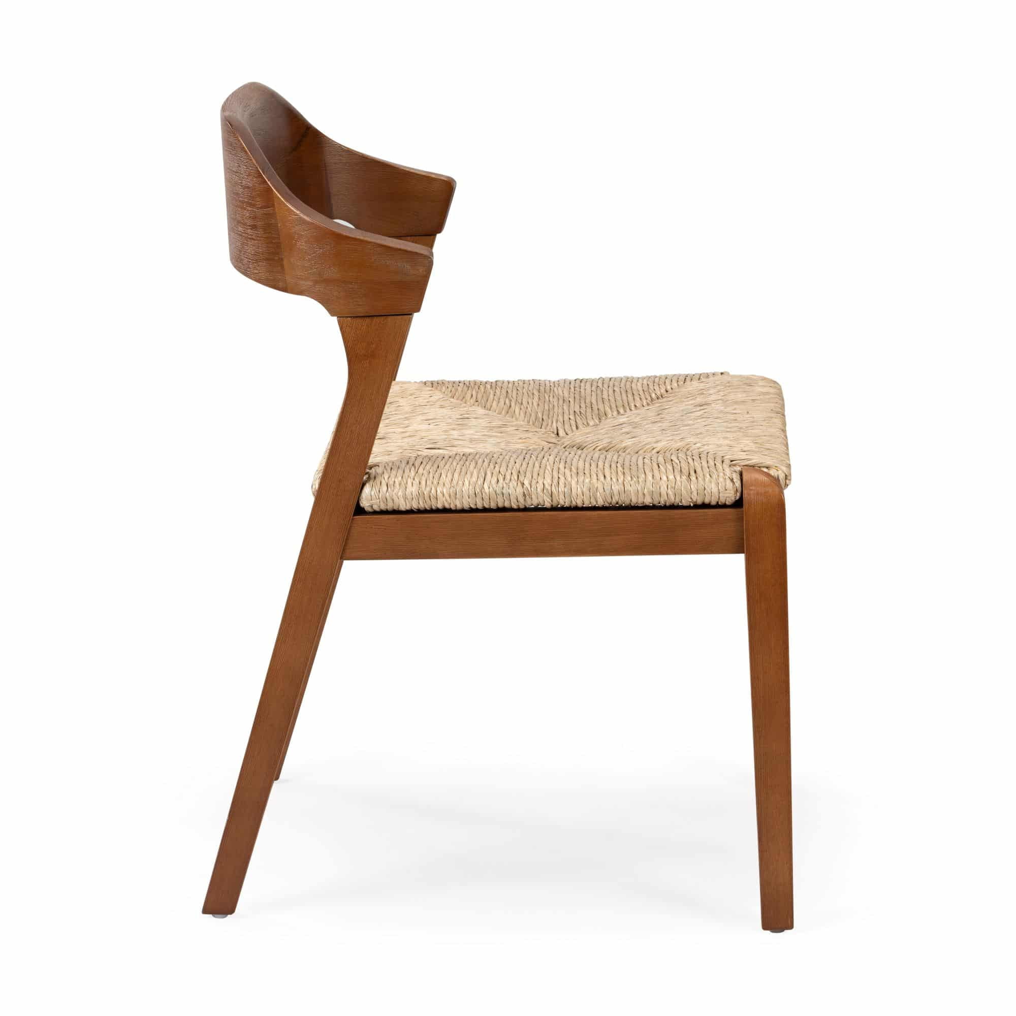 Rasmus Dining Rush Side Chair - Chestnut Wire-Brush Finish