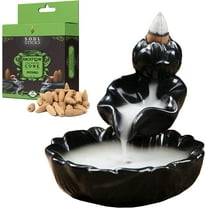 Soul Sticks Waterlily Backflow Cone Burner and Patchouli Back flow Incense Cones Combination Set