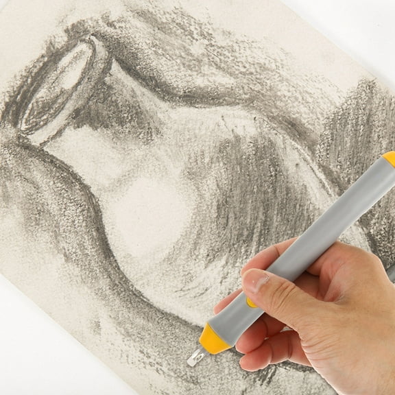 ETHZZLE 1Set Battery Operated Electric Eraser Grey Precise Auto Rotate for Art Students