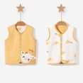 thumbnail image 2 of 2025 Baby Vest For Girls & Boys Kid's Spring And Fall Spring Cotton Reversible Vest Jacket Sleeveless Undershirt Yellow, 2 of 4