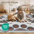 thumbnail image 4 of ODIKA 6'x9' Washable Area Rug Non-Slip, Easy Care, Interlocking Motif Bone Alfombra Para Perros Schnauzer Print Paws Refined for Family Room, Living Mater Bedroom, 4 of 7