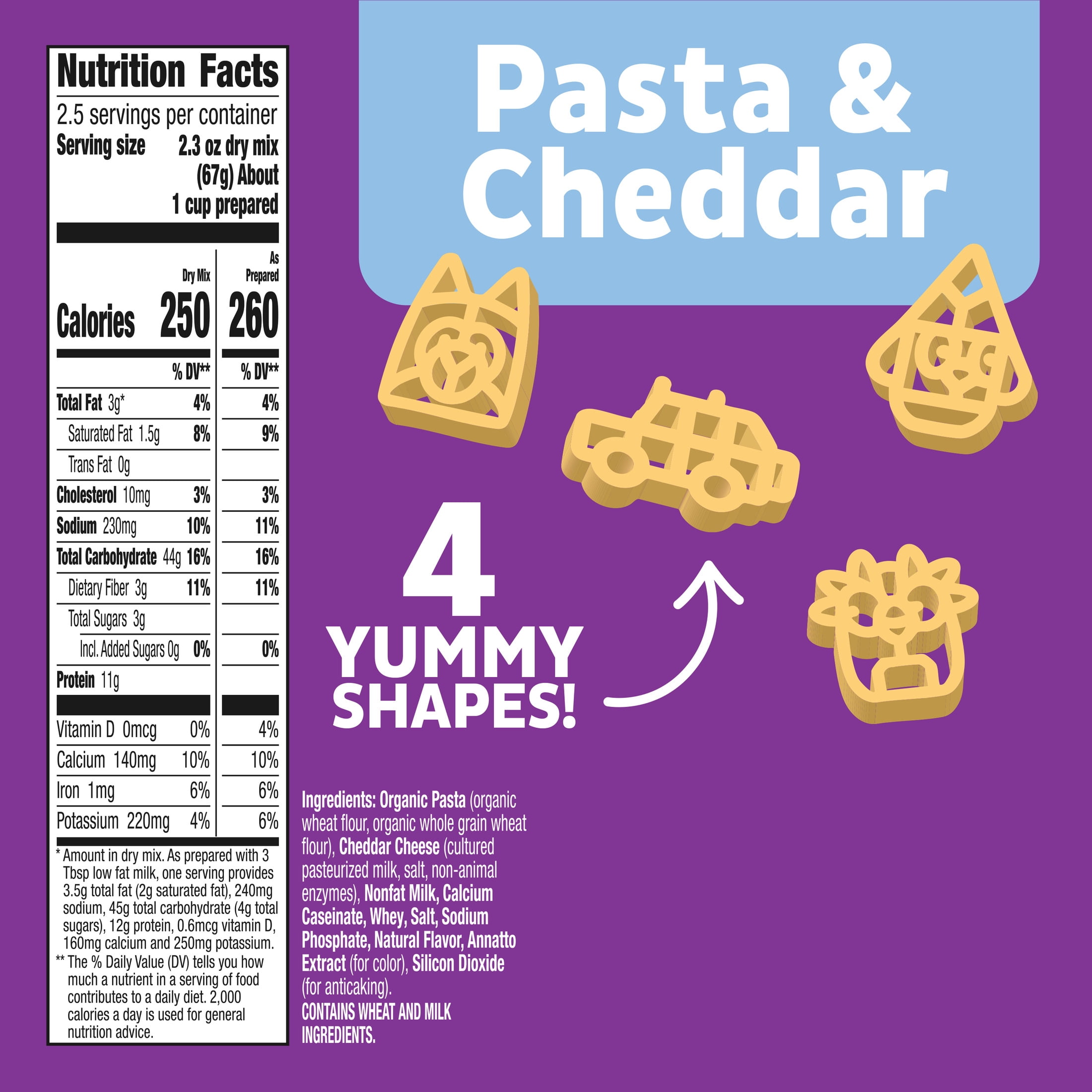(3 pack) Annie's Bluey Shapes Pasta and Cheddar, Less Sodium, 6 oz