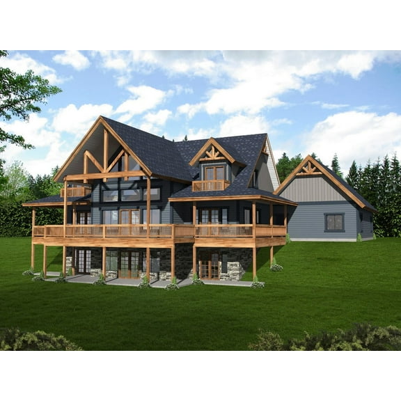 001-3939: Craftsman Mountain 4 Bed, 4 Bath Luxury Home Plan, 3439 Sq Ft: Full Blueprints with License to Build by Home Plan Marketplace - Lesuto