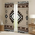 thumbnail image 2 of jejeloiu Vintage Aztec Rhombus Curtains Pack of 2 (42x84 Each),Boho Tribal Geometric Curtains Blackout,Brown White Black Bedroom Curtains For Kids,Luxury Bedroom Decor, 2 of 6