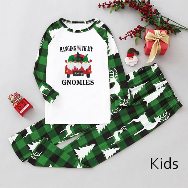 Pyjamas de Noël Assortis pour la Famille Noël Hommes Papa Blouse Imprimée Col Rond Hauts+pantalons Ensemble de Pyjamas Assortis pour la Famille Pyjamas pour Hommes en Liquidation