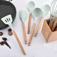thumbnail image 3 of Juego de 9 utensilios de cocina de silicona, color azul (no incluye cubo de almacenamiento)., 3 of 13