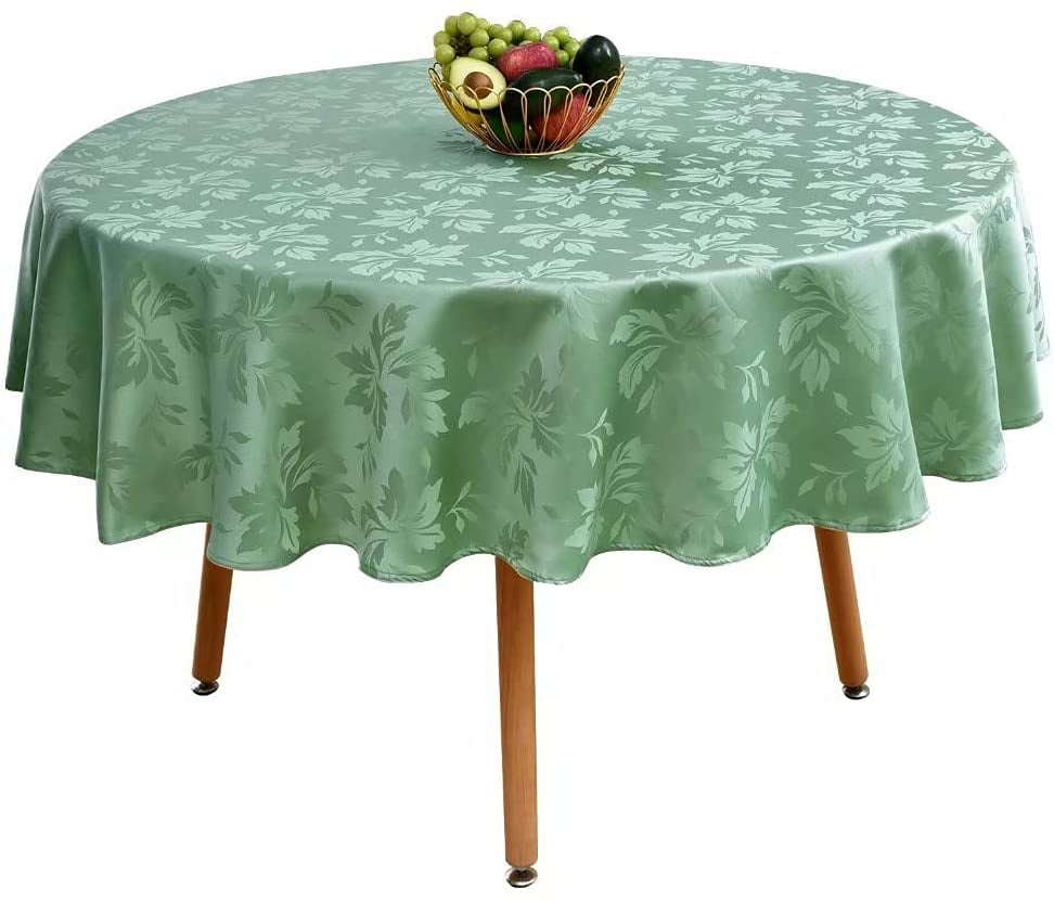 Spring Jacquard Round Tablecloth Waterproof Damask Floral Pattern