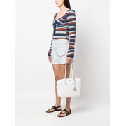 Michael Kors Marilyn Medium Saffiano Leather Top Zip Tote, Optic White