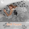 thumbnail image 5 of Pet Paw Printed Bedding 3 Piece Duvet Cover Set Full Size, Modern Black Grey Watercolor Dog Claws Soft Microfiber Comforter Cover with Zipper Closure & Pillowcases, FadeResistant Quilt Cover, 5 of 9