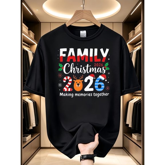 2026 Christmas Family Matching T-Shirt - Santa Claus and Christmas Squad Group Outfit Vintage Print TShirt