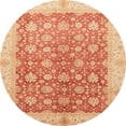 thumbnail image 1 of Ahgly Company Machine Washable Indoor Round Abstract Bright Orange Area Rugs, 3' Round, 1 of 7
