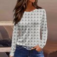 thumbnail image 2 of Garbnen Plaid Valentine's Day Tops for Women Love Heart Graphic Crew Neck Tops for Women Long Sleeve Spring Women's Tunic Tops, 2 of 5