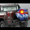 thumbnail image 3 of PISONIC Colorado Flag Mountains Spare Tire Cover Weatherproof Universal Wheel Protectors for RV Camper Travel Trailer SUV Truck 14 inch, 3 of 7