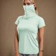 thumbnail image 1 of mfyjkho Tops Deportivos Para Mujer, Mascarilla Facial De Manga Corta De Color Liso Informal De Verano Para Mujer, Protección Solar Tops Para Hacer Ejercicio Xl, 1 of 7