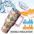 thumbnail image 3 of 40 oz Holiday Season Snowman Tumbler with Handle and Straw, Stainless Steel Insulated Cup 40 oz, Leak Proof Christmas Mug, Winter Gift, 3 of 4