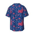 thumbnail image 2 of Daiia Chicken and Rooster Men's Linen Shirts Short Sleeve Casual Shirts Button Down Shirt for Men Beach Summer Wedding Shirt-Large, 2 of 7