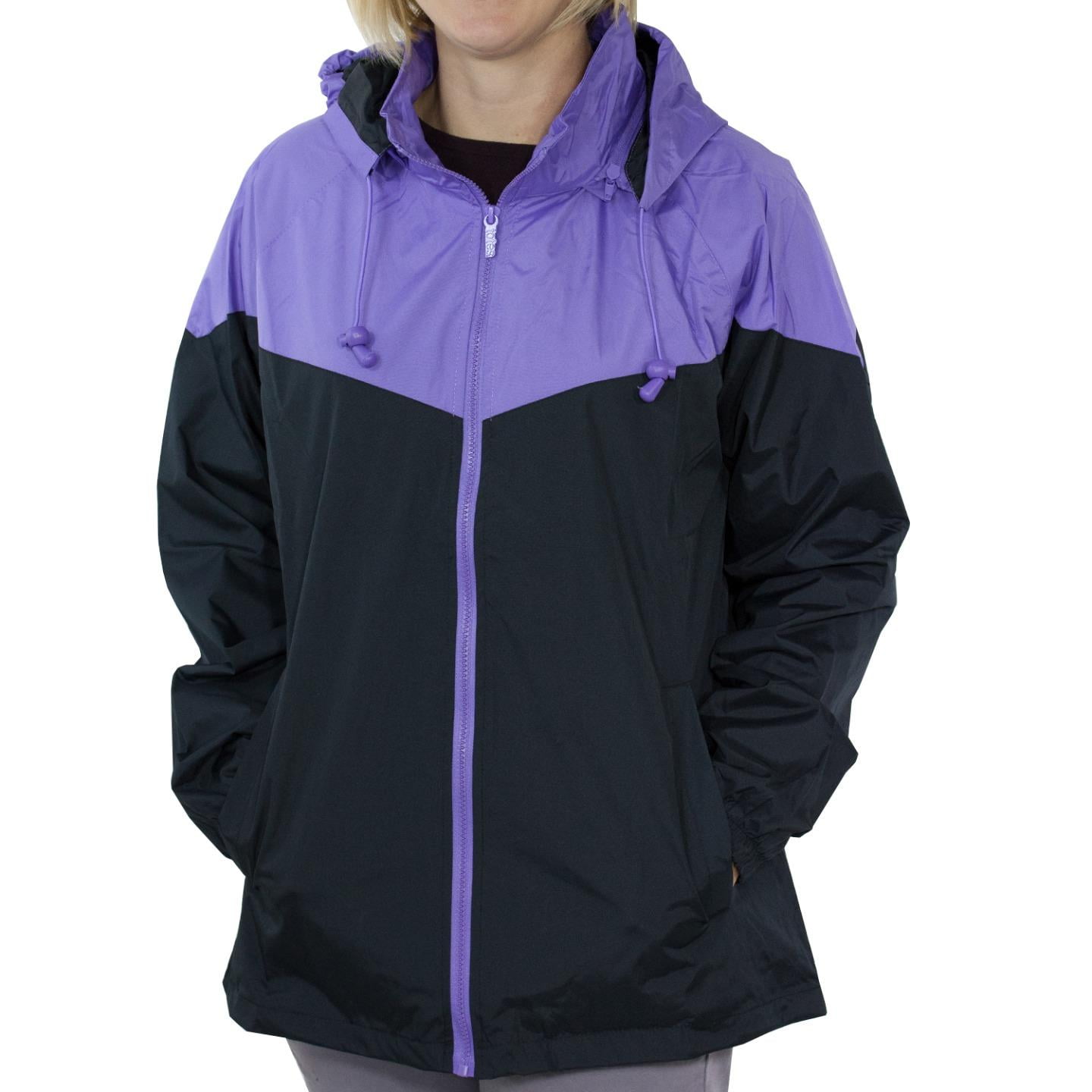 totes Totes Water Resistant Women's Storm Jacket Purple & Black X