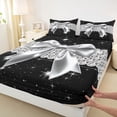 thumbnail image 3 of jejeloiu Cute Bowknot Twin Sheet Set,Kawaii Silver Diamond,Breathable Decor For Kids,3-Piece, 3 of 7