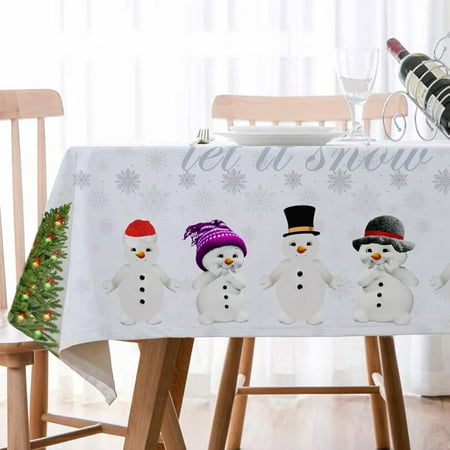 

Lin Shink Kuet - Christmas Decor Waterproof Snowman Tablecloth