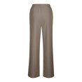 thumbnail image 4 of yunLCZ Women's Palazzo Pants Women's Pure Color Fashionable Casual Imitation Linen Pocket Strap Pants Work Clothes for Office, 4 of 4