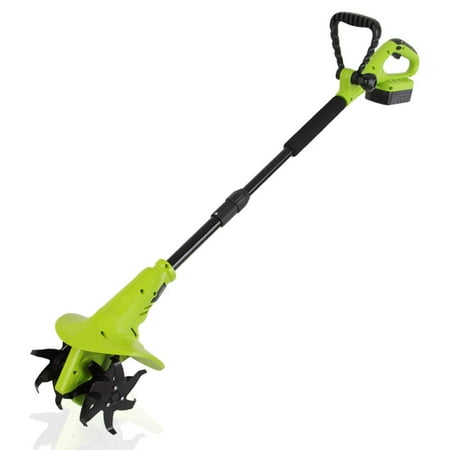 18V Handheld Electric Cordless Tiller - Battery Powered Hand Held Front Tine Soil Cultivator, High Power Gardening Tool Cultivation Machine - Perfect for Ground, Garden, Lawn - SereneLife PSLTLL1854