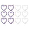 thumbnail image 1 of Clip en Forma de Corazón Uxcell [Paquete de 12] - Clip de Llaveros Gancho de Resorte [Púrpura Claro/Blanco/Aleación de Aluminio], 1 of 6