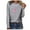 Gray, variant on Fesfesfes Women's O-Neck Printing Tops Loose Casual Long Sleeve Breast Awareness Tops Tops on