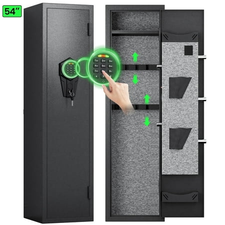 Silkight 3-4 Long Gun Safe Quick Access Gun Cabinet with Fire-Resistant Electronic Lock