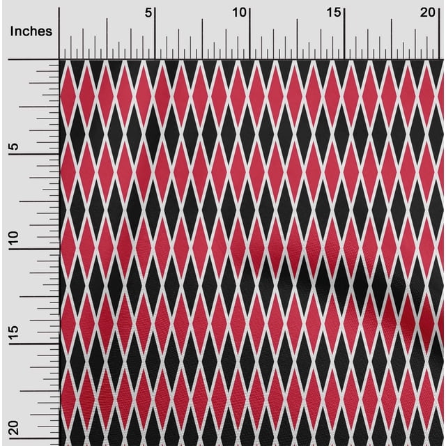 oneOone Viscose Jersey Bright Red Fabric Argyle Check Sewing Material Print Fabric By The Yard 60 Inch Wide