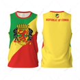 thumbnail image 3 of Camiseta deportiva de baloncesto para hombre con la bandera de la República del Congo, camiseta multifunción para correr y hacer ejercicio, sin mangas, con nombre personalizado exclusivo, 3 of 5