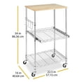 thumbnail image 4 of Whitmor Kitchen Storage Microwave Cart - Chrome - 16 Length x 22.5 Width x 34 Height inches, 4 of 7