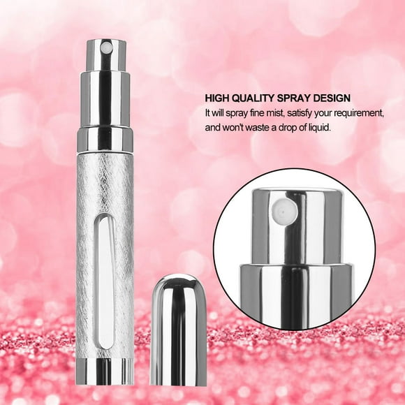 Botella De 12 Ml, Mini Botella De Atomizador De Perfume Recargable De Vidrio Vacío, Botella De Spray Vacía Para Plata Saliente