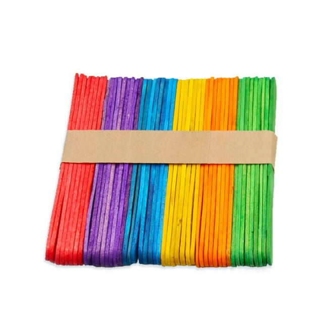 Agiferg DIY Early Education Material Wood Color Ice Cream Stick Ice Cream Stick