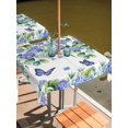 thumbnail image 2 of Square Outdoor Tablecloth with Umbrella Hole Purple Hydrangea Outside Table Cloth Waterproof Patio Table Cover Spring Eucalyptus Butterfly Pastoral Zipper Tablecloths for Picnic Camping 60x60 Inch, 2 of 8