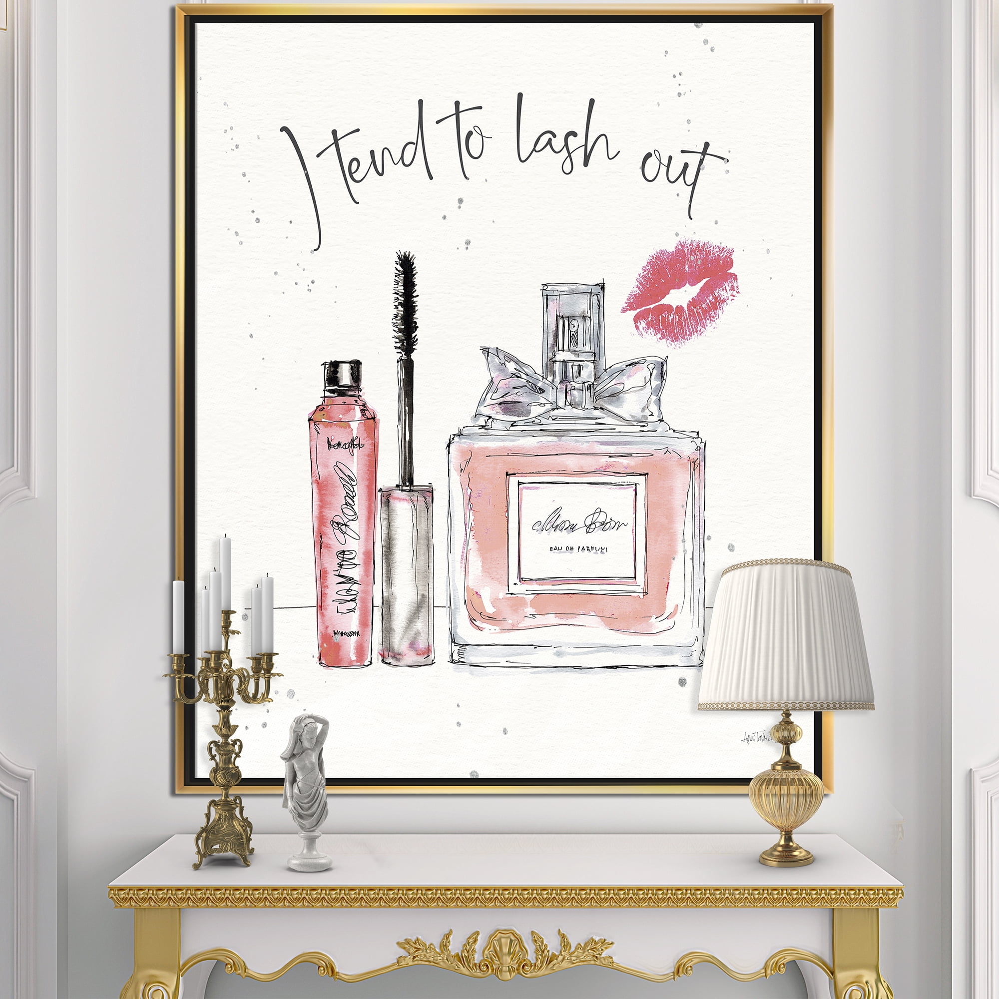 Designart ' Glam Chic Accents V ' Fashion Framed Canvas