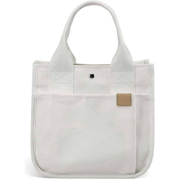 HMSHA Women's Small Canvas Handbag Totes Purse Casual Multipocket Work Everyday Bag