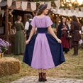thumbnail image 4 of Medieval Dress for Women, Renaissance Dress Women, Renaissance Dress Womens Medieval Ren Faire Costume Corset Victorian Ball Gowns Elegant Vintage Irish Dresses Halloween, Purple S, 4 of 6